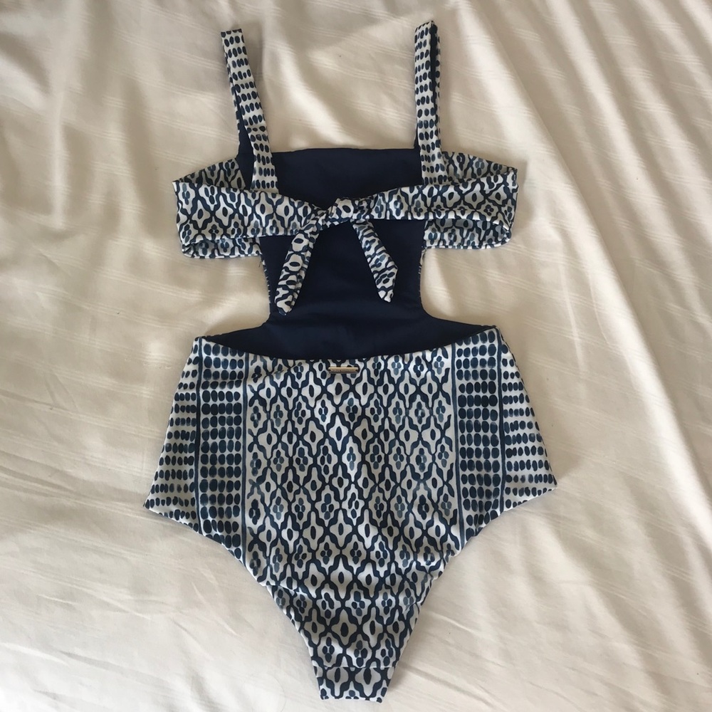 Mara Hoffman Blue Patterned One Piece Swimsuit - image 5